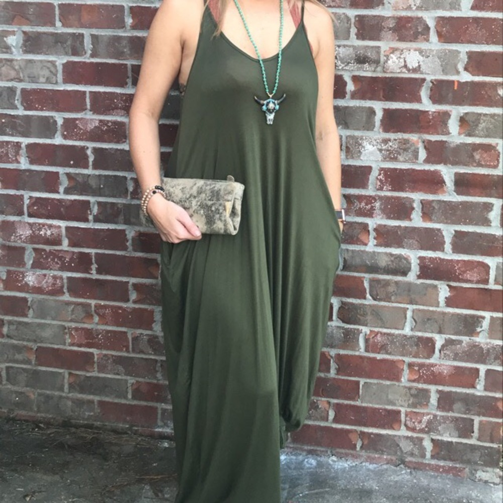 Olive Maxi with Pockets